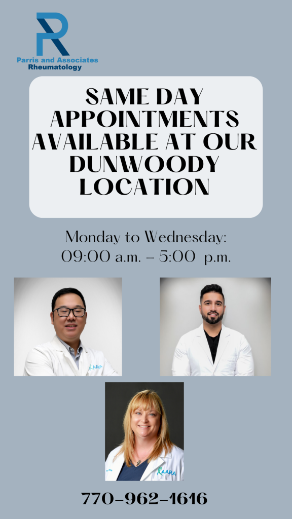 Same day appointments at Dunwoody location